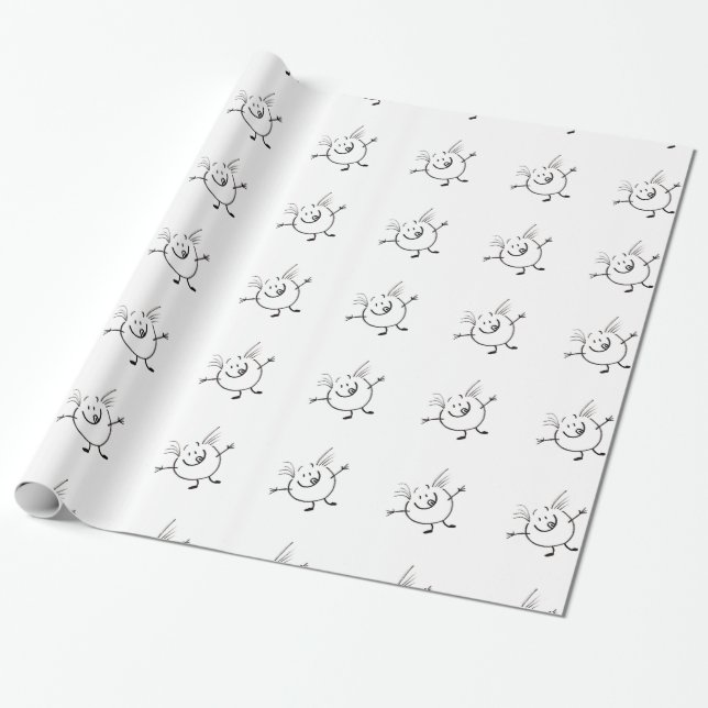 Goofy Doodle Guy Wrapping Paper (Unrolled)