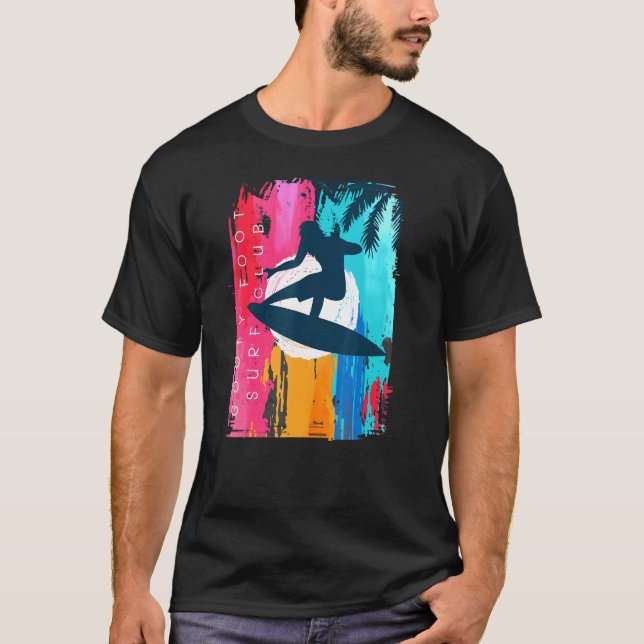 Goofy Foot Surf Club Beach Sunset Living Salty T-Shirt (Front)