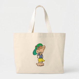 goofy geek troll large tote bag