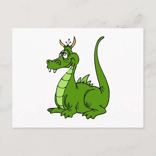 Goofy Green Dragon Postcard (Front)