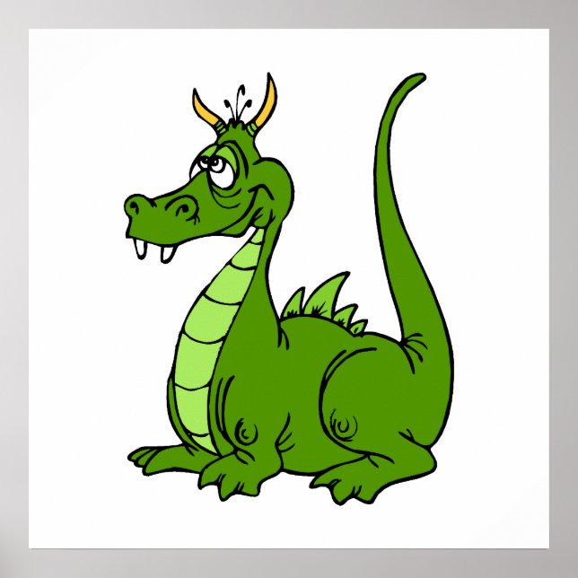 Goofy Green Dragon Poster (Front)