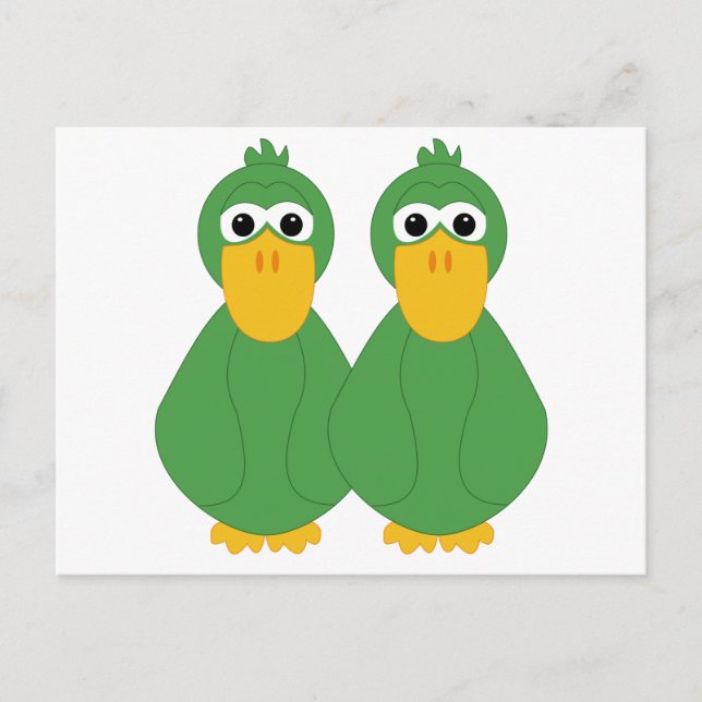 Goofy Green Ducks Postcard (Front)