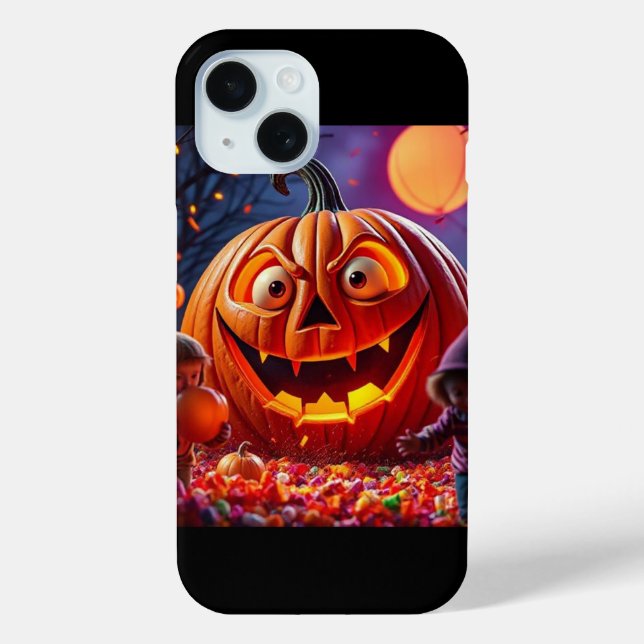 Goofy Halloween Pumpkin iPhone 15 Case—Unique Gift Case-Mate iPhone Case (Back)