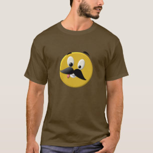 Goofy Happy Face with Moustache T-Shirt