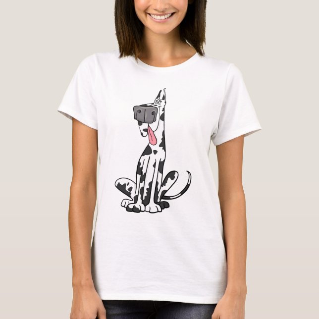 Goofy Harlequin Great Dane T-Shirt (Front)