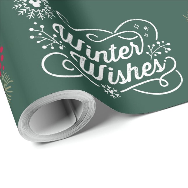 Goofy-Inspired Dark Green Red White Holiday  Wrapping Paper (Roll Corner)