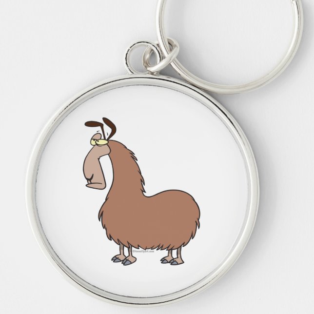 goofy llama cartoon key ring (Front)