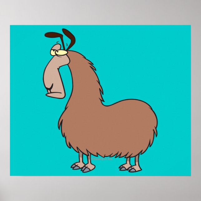 goofy llama cartoon poster (Front)