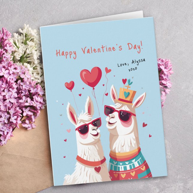 Goofy Llama Pun Couple Funny Valentine's Day Card (Goofy Llama Pun Couple Funny Valentine's Day Card)