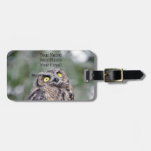 Goofy Owl Luggage Tag