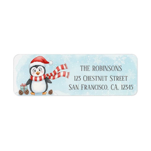 Goofy Penguin Christmas Hat Scarf (Front)