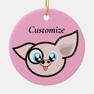 Goofy Pig Smiling Thunder_Cove Ceramic Tree Decoration