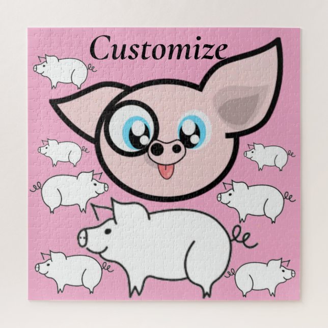 Goofy Pig Smiling Thunder_Cove Jigsaw Puzzle (Vertical)