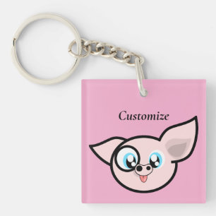 Goofy Pig Smiling Thunder_Cove Key Ring