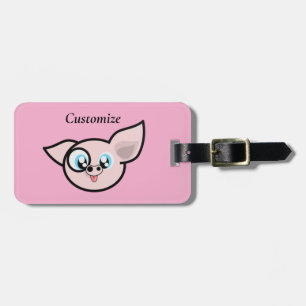 Goofy Pig Smiling Thunder_Cove Luggage Tag
