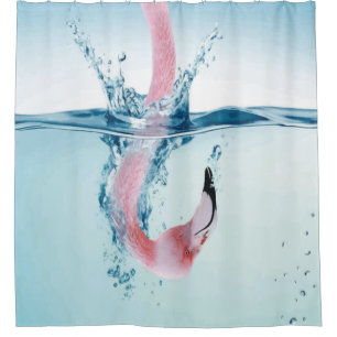 Goofy Pink Flamingo Shower Curtain
