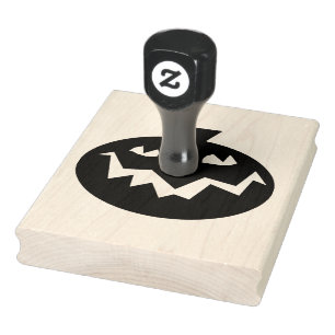 Goofy Pumpkin Halloween Style 4" x 5" Rubber Stamp