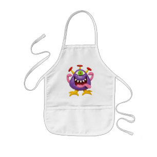Goofy Purple Monster Kids Apron