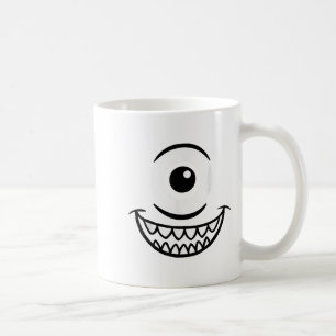 Goofy Scary One-eyed Monster Face Halloween Eyebal Coffee Mug