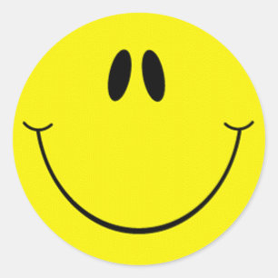 Goofy Smile Face Classic Round Sticker