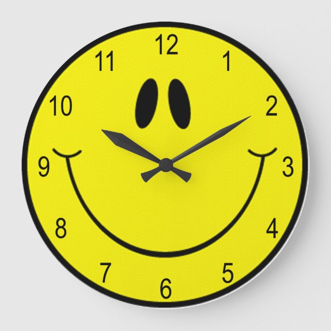 Goofy Smile Face  Large Clock (Front)
