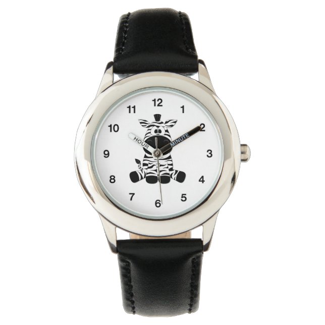 Goofy Zebra Kids Watch Hours Minutes (Front)