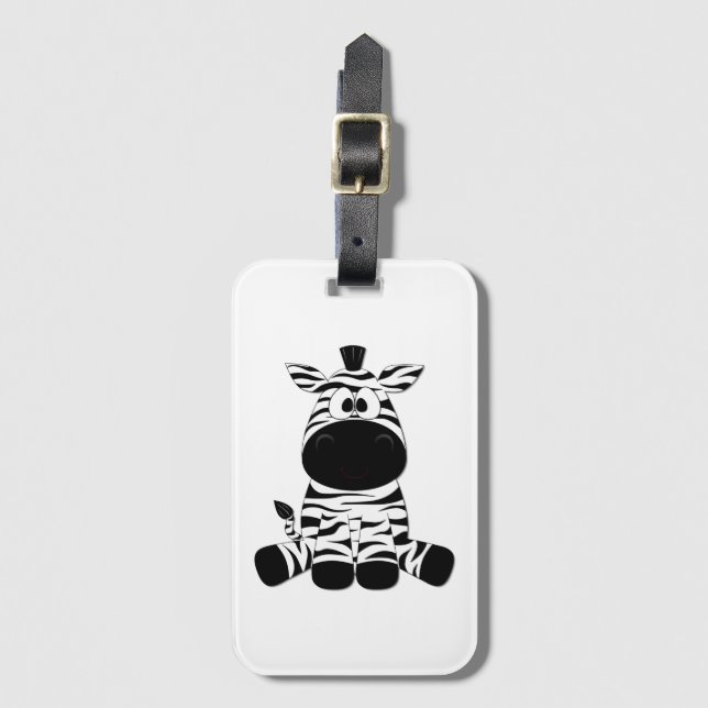 Goofy Zebra Luggage Tag (Front Vertical)