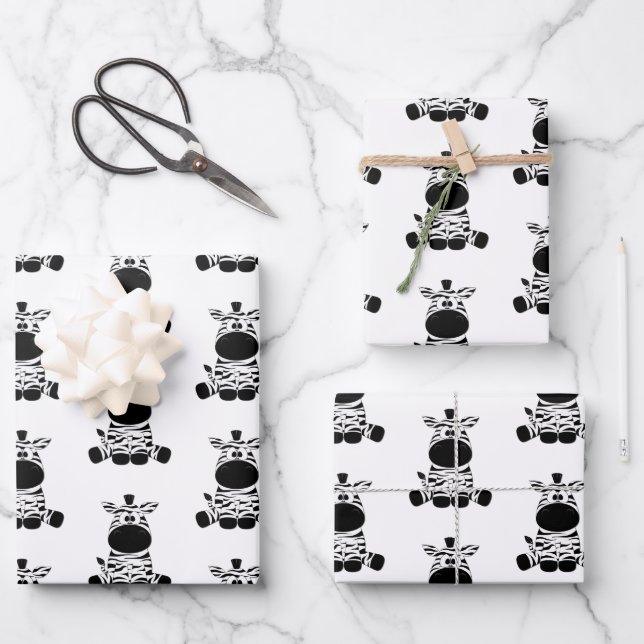 Goofy Zebra Wrapping Paper Sheet (Front)