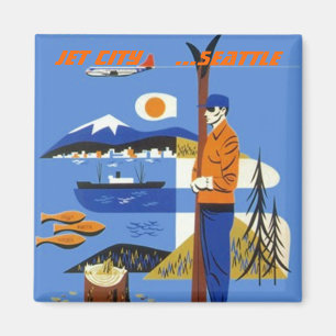 GOOGIE JET CITY SOUVENIR MAGNET SEATTLE WASHINGTON
