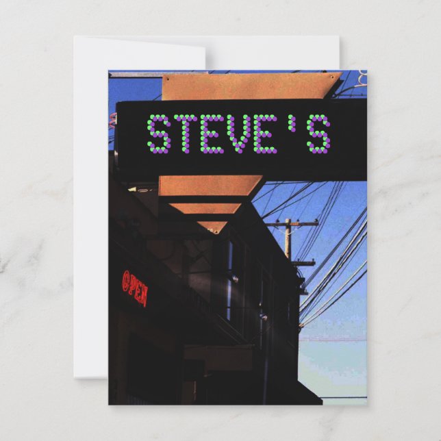 GOOGIE NEON SIGN (w/your name) ~ INVITATION (Front)