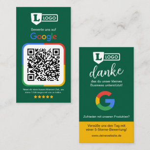 Google Bewertungskarte mit QR code Business Card
