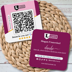 Google Bewertungskarte mit QR code Business Card