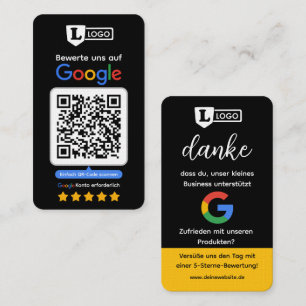 Google Bewertungskarte mit QR code Business Card