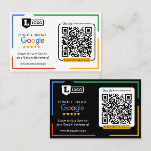 Google Bewertungskarte with QR code Business Card