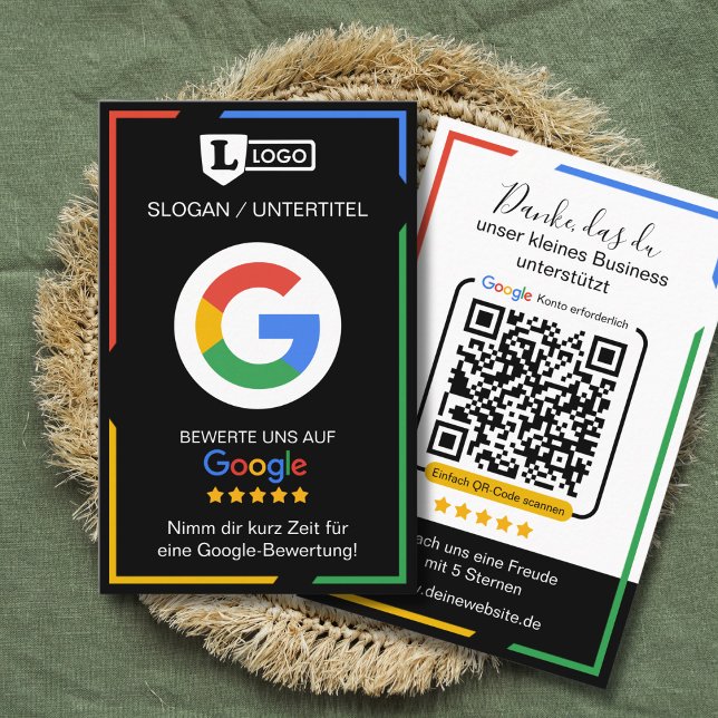 Google Bewertungskarte with QR code Business Card  (Google Rezensions-Karten)