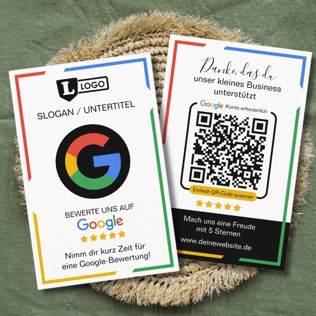 Google Bewertungskarte with QR code Business Card  (Google Bewertungskarte)