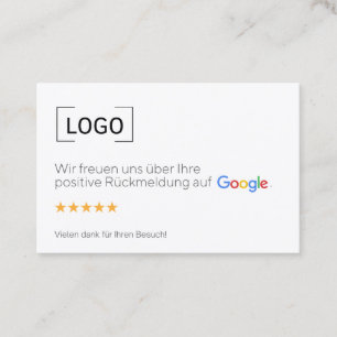 Google Bewertungskarten Visitenkarte Business Card