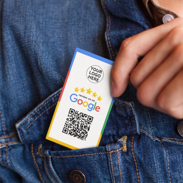 Google Business Review 5 Star Qr Code  Business Card (Creator Uploaded)