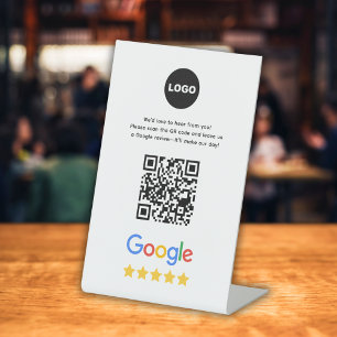 Google Business Review QR Code  Pedestal Sign