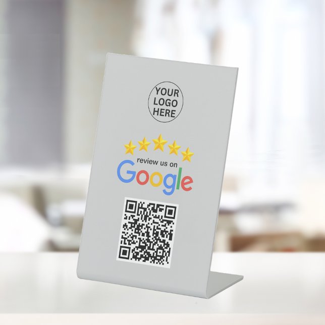 Google Business Reviews 5 Star Qr Code Grey Pedestal Sign (Creator Uploaded)