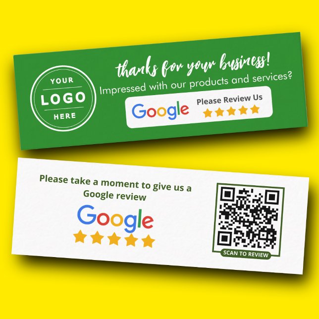 Google Busness Review Green Minimalist Calling Card (Creator Uploaded)