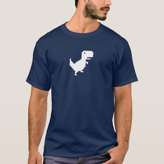 Google Chrome Dinossaur | 8bit Pixel | Funny T-Rex T-Shirt (Front)