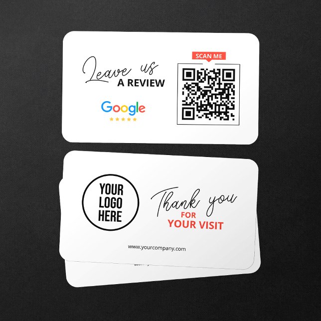 Google Leave us Review QR Code Business Thank you Business Card (Creator Uploaded)