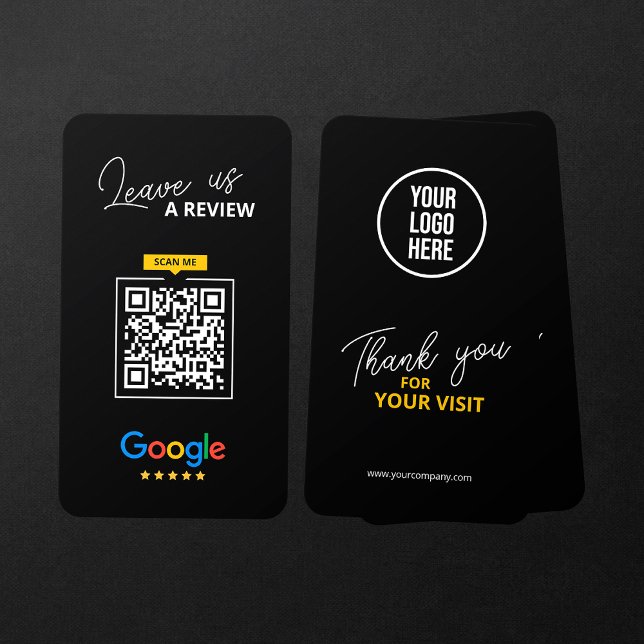 Google Leave us Review QR Code Business Thank you Business Card (Creator Uploaded)