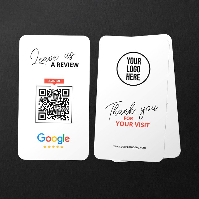 Google Leave us Review QR Code Business Thank you Business Card (Creator Uploaded)