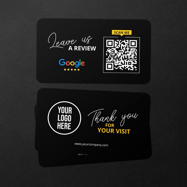 Google Leave us Review QR Code Business Thank you Business Card (Creator Uploaded)