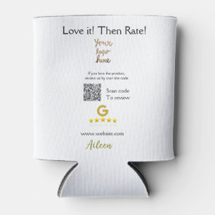 Google rate us review order purchase business QR Can Cooler