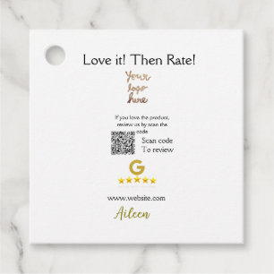 Google rate us review order purchase business QR Favour Tags