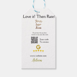Google rate us review order purchase business QR Gift Tags