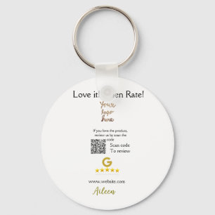 Google rate us review order purchase business QR Key Ring